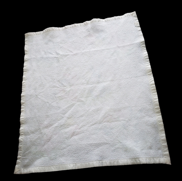 Vintage Chatham Pastel Bunny Rabbit Satin Trim Baby Blanket Fuzzy Fleece USA - Picture 2 of 8